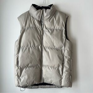 Fahrenheit winter puffer vest neutral beige with pockets